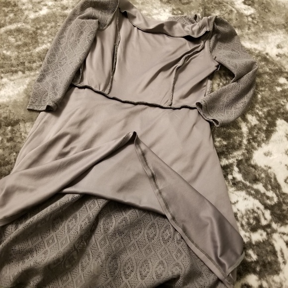 LONDON STYLE COLLECTION💋 3/4 Sleeve Overlay Dress - Picture 4 of 7